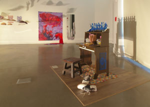 Photo of gallery filled with student artwork