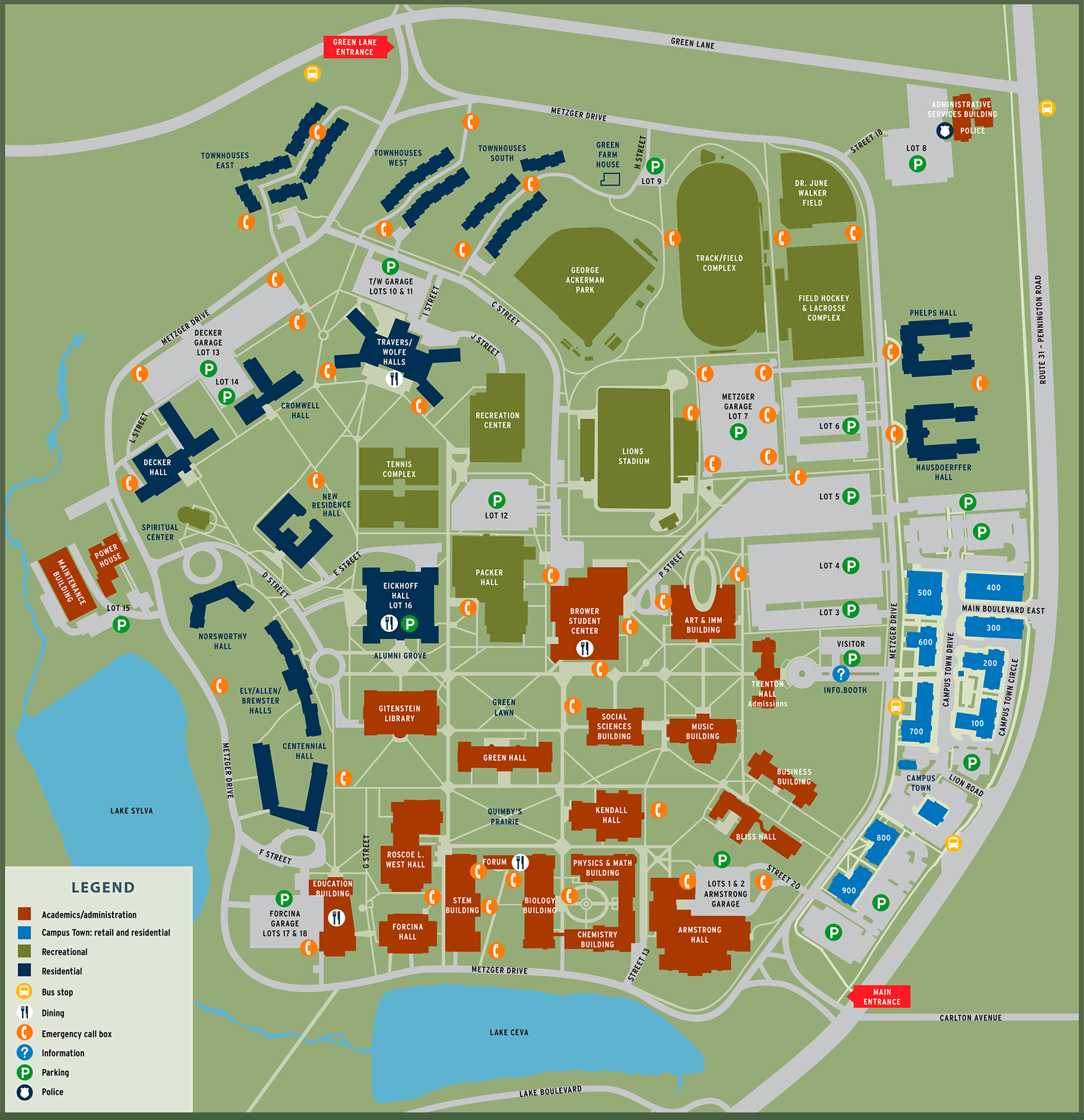 Tcnj Campus Map Color 2018