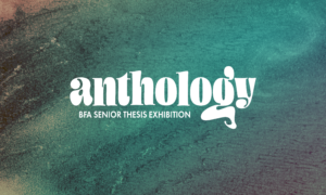 The word "anthology" in squishy white letters against a green background